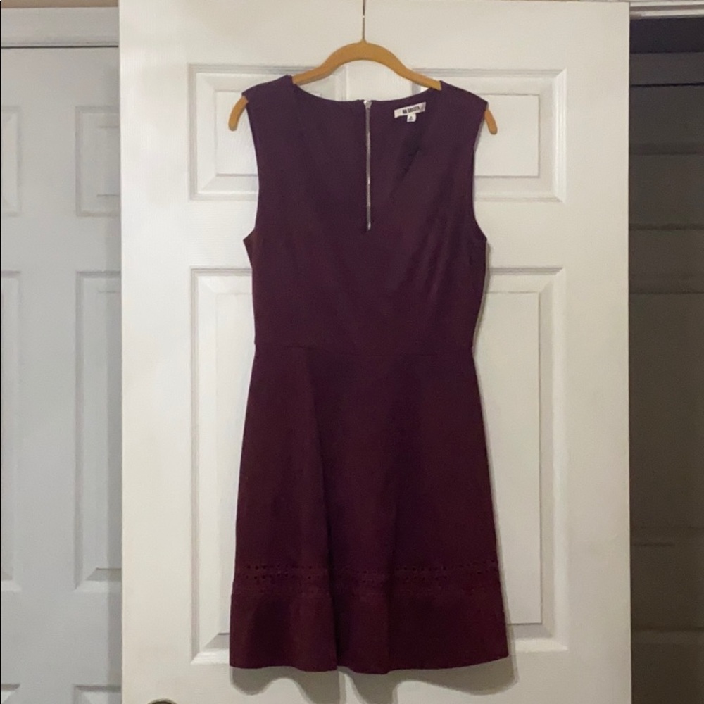 Suede maroon skater dress